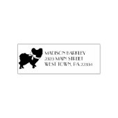 Papillon Dog Puppy Silhouette Permastempel (Design)