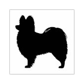 Papillon Dog Rasse Silhouette Gummistempel (Prägung)