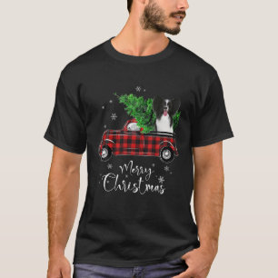 Papillon Dog Ride Red Truck Weihnachten Witziger H T-Shirt