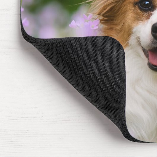 Papillon Dog Romantisches Portrait Mousepad (Ecke)