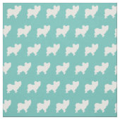 Papillon Dog Silhouette Pet Aquamarin Stoff (Muster)