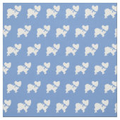 Papillon Dog Silhouette Pet Light Blue Stoff (Muster)