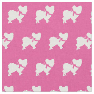 Papillon Dog Silhouette Pet Pink Stoff