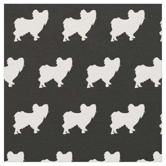 Papillon Dog Silhouette Pet Stoff (Nahaufnahme)