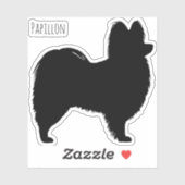 Papillon Dog Silhouette Vinyl Sticker (Blatt)