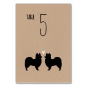 Papillon Dog Silhouetten Hochzeit Empfang Tischnummer (Rückseite)