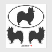 Papillon Dog Silhouetten Vinyl Sticker Set (Blatt)