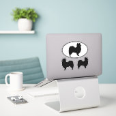 Papillon Dog Silhouetten Vinyl Sticker Set (Laptop auf Schreibtisch)