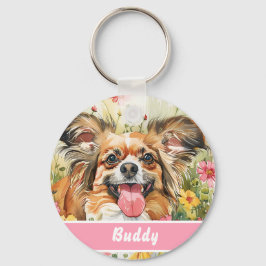 Papillon Dog Tag – Add Contact Info Schlüsselanhänger