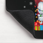 Papillon Dog Ugly Xmas Lights Santa Papillon Dog C Mousepad (Ecke)