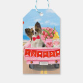 Papillon Dog Valentine's Day Lkw Herz Geschenkanhänger (Rückseite)