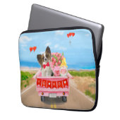 Papillon Dog Valentine's Day Lkw Herz Laptopschutzhülle (Vorderseite Links)