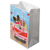 Papillon Dog Valentine's Day Lkw Herz Mittlere Geschenktüte (Rückseite Schrägansicht)