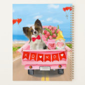 Papillon Dog Valentine's Day Lkw Herz Planer (Rückseite)