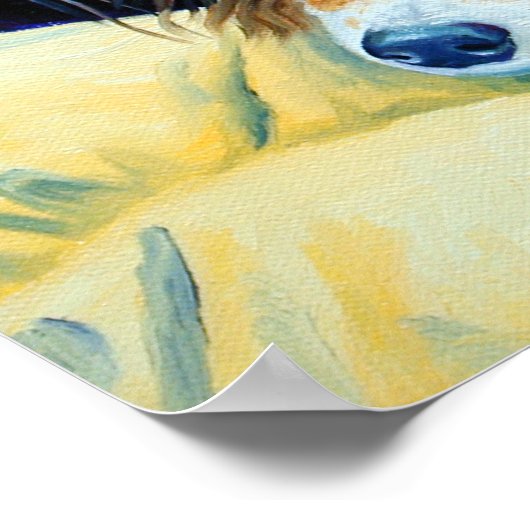 Papillon Dog Wall Print Poster (Ecke)