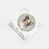 Papillon Dog Wedding Napkins mit Foto für Hunde Serviette (Ecke)