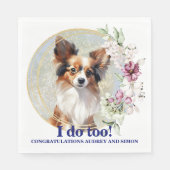 Papillon Dog Wedding Napkins mit Foto für Hunde Serviette (Vorderseite)
