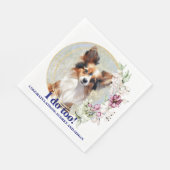 Papillon Dog Wedding Napkins mit Foto für Hunde Serviette (Ecke)