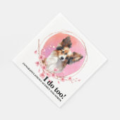 Papillon Dog Wedding Napkins mit Foto für Hunde Serviette (Ecke)