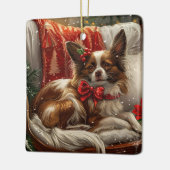 Papillon Dog Weihnachtsfest Keramikornament (Links)