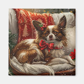 Papillon Dog Weihnachtsfest Magnet (Vorne)