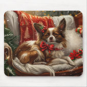 Papillon Dog Weihnachtsfest Mousepad (Vorne)