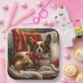 Papillon Dog Weihnachtsfest Pappteller (Party)