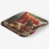 Papillon Dog Weihnachtsfest Pappteller (Gewinkelt)