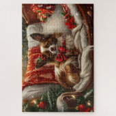 Papillon Dog Weihnachtsfest Puzzle (Vertikal)