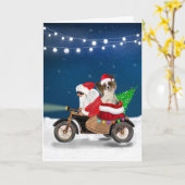 Papillon Dog Weihnachtsmann Claus Karte (Gelbe Blume)