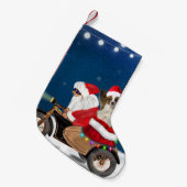 Papillon Dog Weihnachtsmann Claus Kleiner Weihnachtsstrumpf (Vorderansicht (hängend))