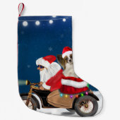 Papillon Dog Weihnachtsmann Claus Kleiner Weihnachtsstrumpf (Vorderseite)