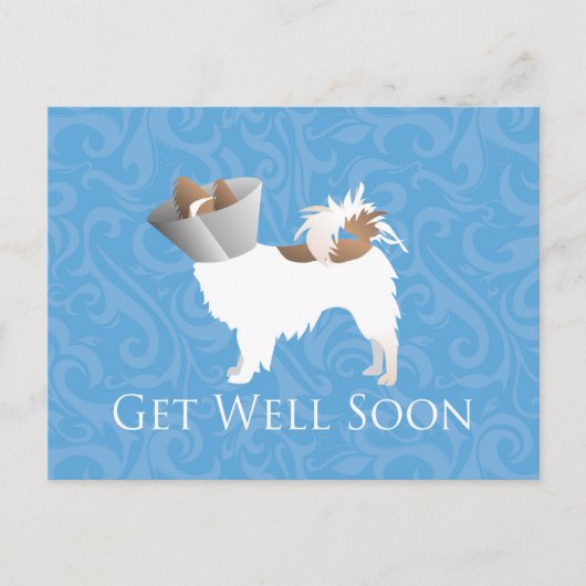 Papillon Dog wird bald gut gestaltet Postkarte (Vorderseite)