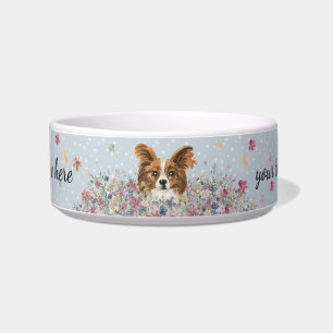 Papillon Dog with paws Napf
