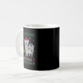 Papillon Dog Xmas Tree Lighting Ugly Christ Kaffeetasse (Vorderseite Links)