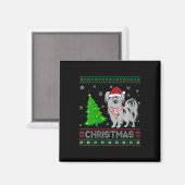 Papillon Dog Xmas Tree Lighting Ugly Christ Magnet (Vorderseite/Rückseite)