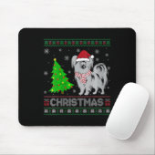 Papillon Dog Xmas Tree Lighting Ugly Christ Mousepad (Mit Mouse)