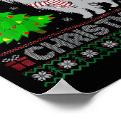 Papillon Dog Xmas Tree Lighting Ugly Christ Poster (Ecke)
