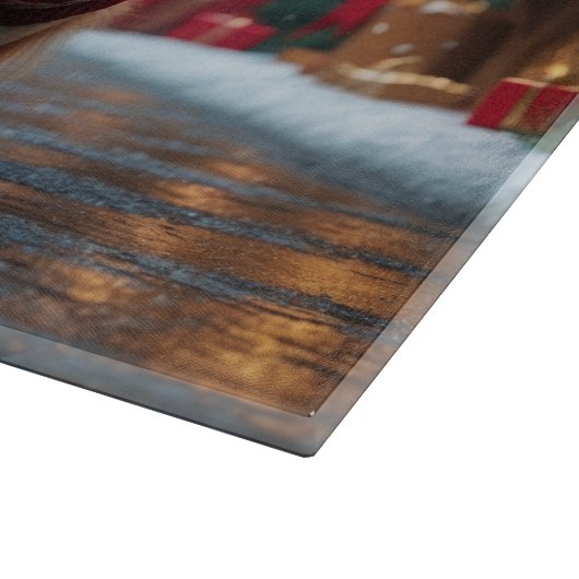 Papillon Dogs Christmas Snow Holiday Schneidebrett (Ecke)