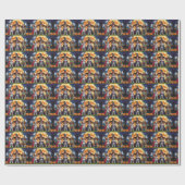 Papillon Dogs Pumpkin Halloween Funny Geschenkpapier (Flach)