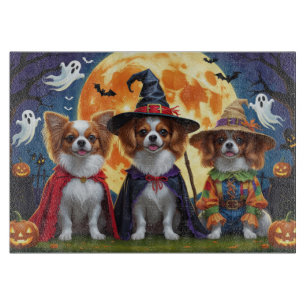 Papillon Dogs Pumpkin Halloween Funny Schneidebrett