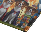 Papillon Dogs Pumpkin Halloween Funny Schneidebrett (Ecke)