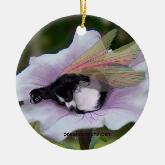 Papillon Fee-Verzierung Keramik Ornament (Vorne)