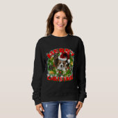Papillon Frohe Weihnachten für Hunde Mama Hund Vat Sweatshirt (Vorne ganz)