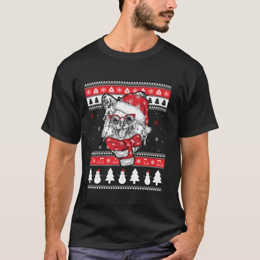 Papillon Funny Dog Ugly Christmas Gift  T-Shirt (Vorderseite)