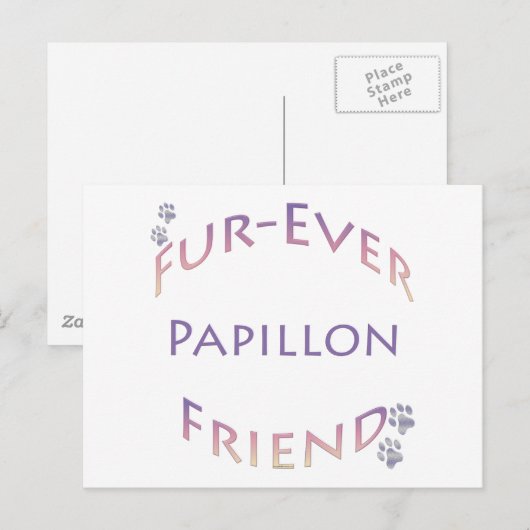 Papillon Furever Postkarte (Vorne/Hinten)