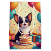 Papillon-Geburtstagsfeier Mittlere Geschenktüte (Rückseite)