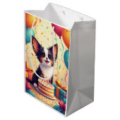 Papillon-Geburtstagsfeier Mittlere Geschenktüte (Rückseite Schrägansicht)