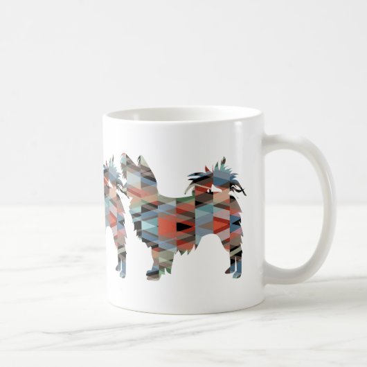 Papillon Geometric Muster Moderne Silhouette Kaffeetasse (Rechts)