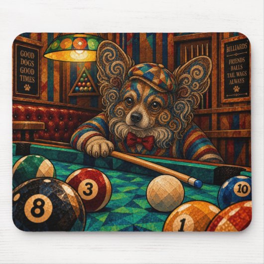 Papillon, Geometrisches Mosaik Mousepad (Vorne)